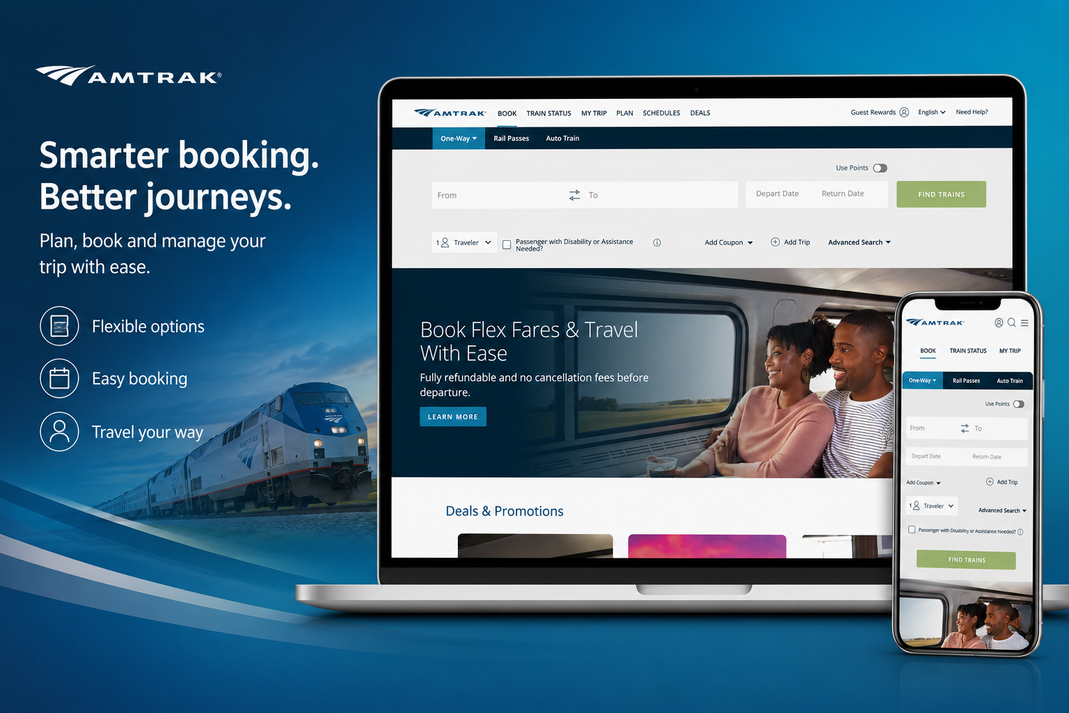 Amtrak B2C rail operations redesign